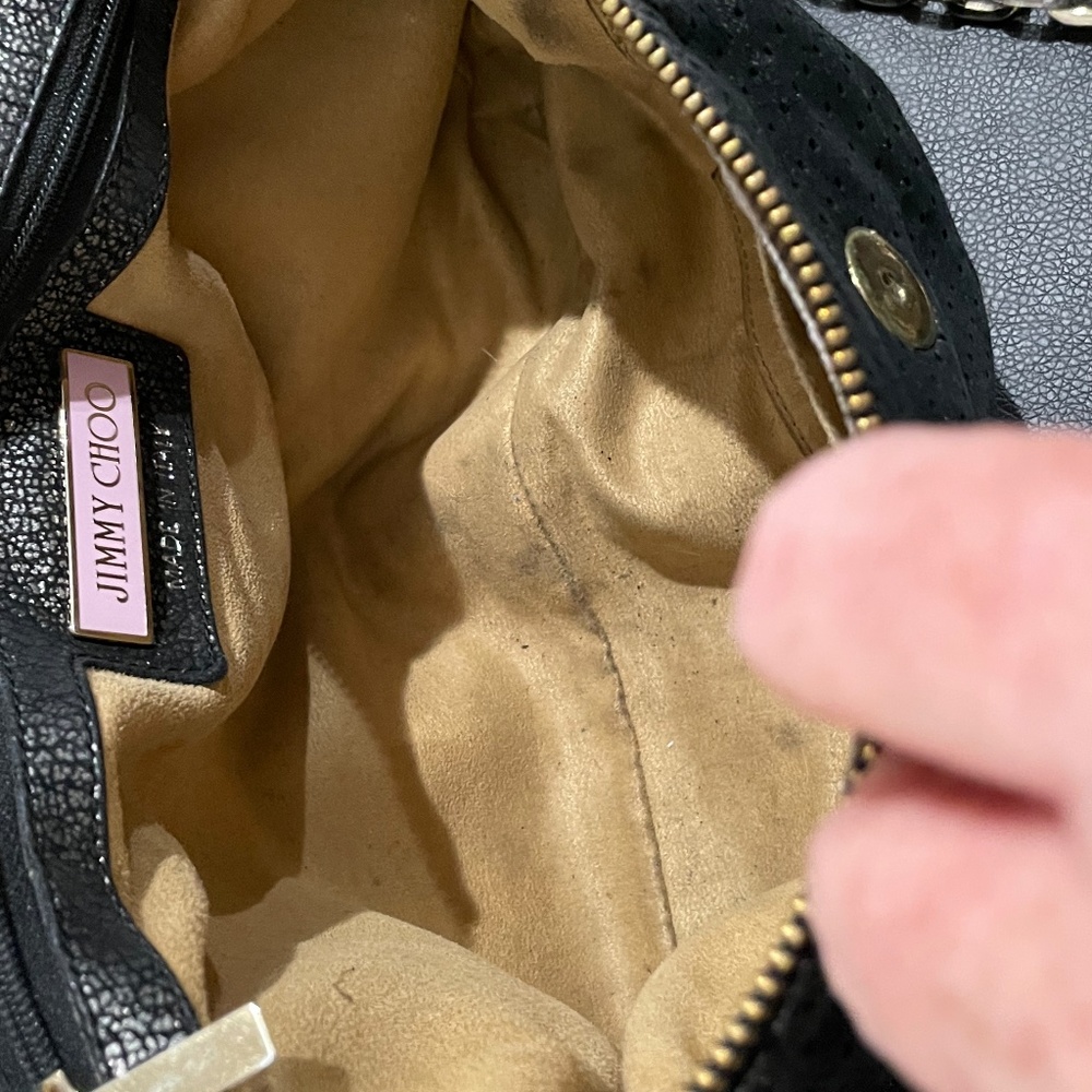 Jimmy Choo Small Blythe Black Leather Shoulder Bag - Picture 9 of 14